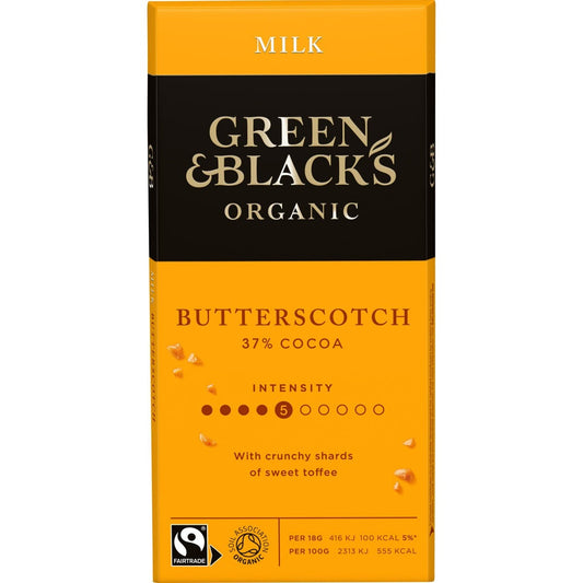 G&B Organic Butterscotch 90g Bar - Chocolate Gifts Heaven