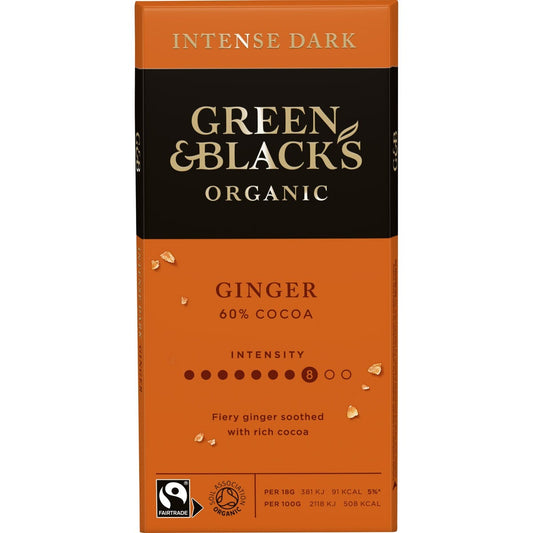 G&B Organic Ginger 90g Bar - Chocolate Gifts Heaven