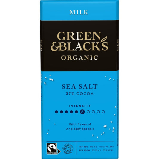 G&B Organic Sea Salt 90g Bar - Chocolate Gifts Heaven