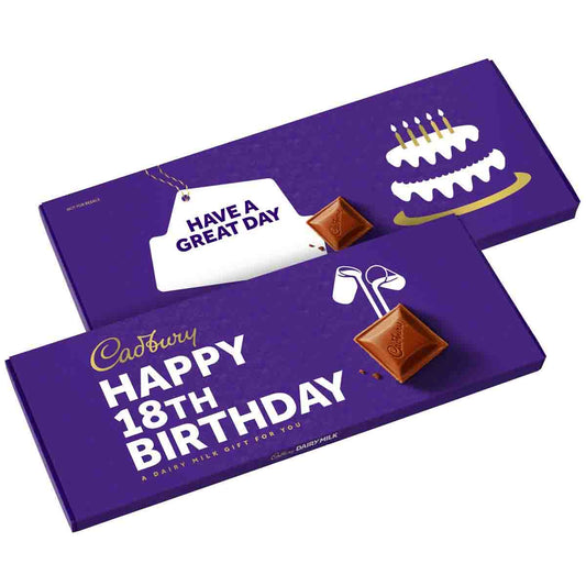 Happy 18th Birthday Dairy Milk Bar (850g) - Chocolate Gifts Heaven