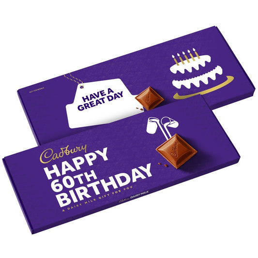 Happy 60th Birthday Dairy Milk Bar (850g) - Chocolate Gifts Heaven