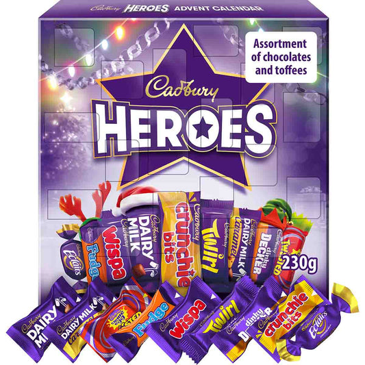 Cadbury Heroes Chocolate Advent Calendar 230g - Chocolate Gifts Heaven