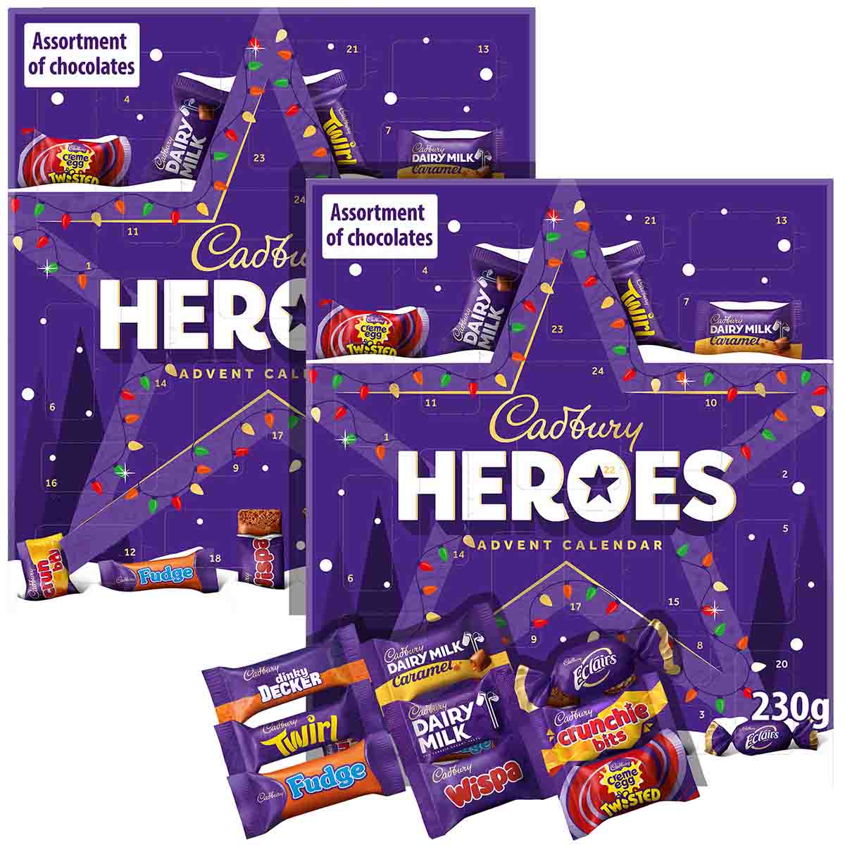 Cadbury Heroes Chocolate Advent Calendars 230g ( Bundle of 2)