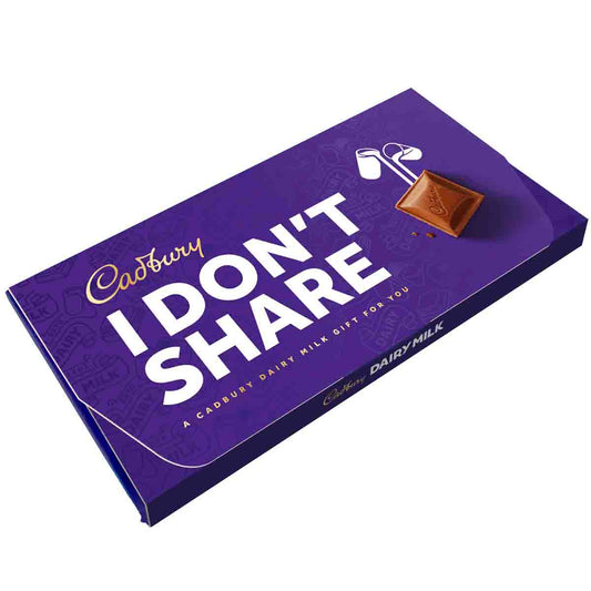 Cadbury I Dont share Dairy Milk Chocolate Bar with Gift Envelope - Chocolate Gifts Heaven