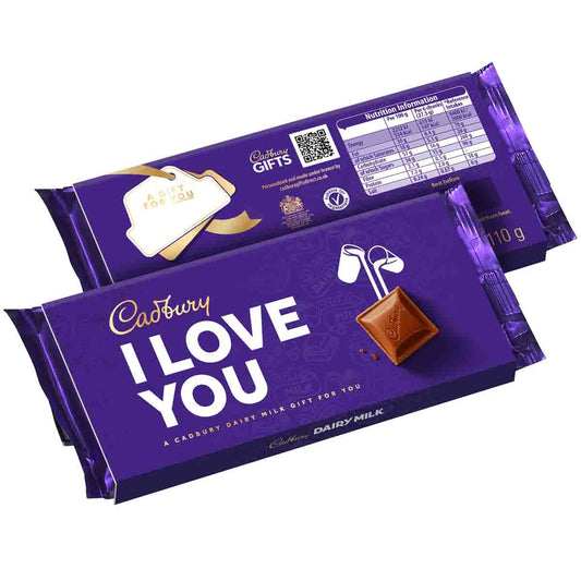 Cadbury I Love You Dairy Milk Chocolate Bar with Sleeve 110g - Chocolate Gifts Heaven
