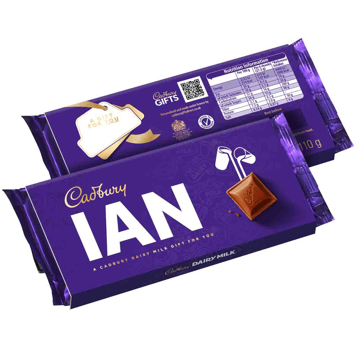 Cadbury Ian Dairy Milk Chocolate Bar with Sleeve 110g - Chocolate Gifts Heaven