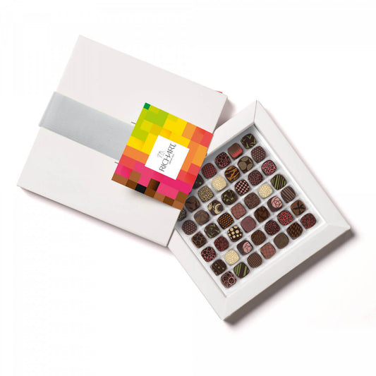Chocolate corporate gifts Wide variety of gourmet chocolates. 49 different flavors to impress your clients.