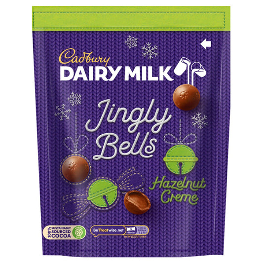 Cadbury Dairy Milk Jingly Bells Hazelnut Creme Chocolate Bag (Box of... - Chocolate Gifts Heaven