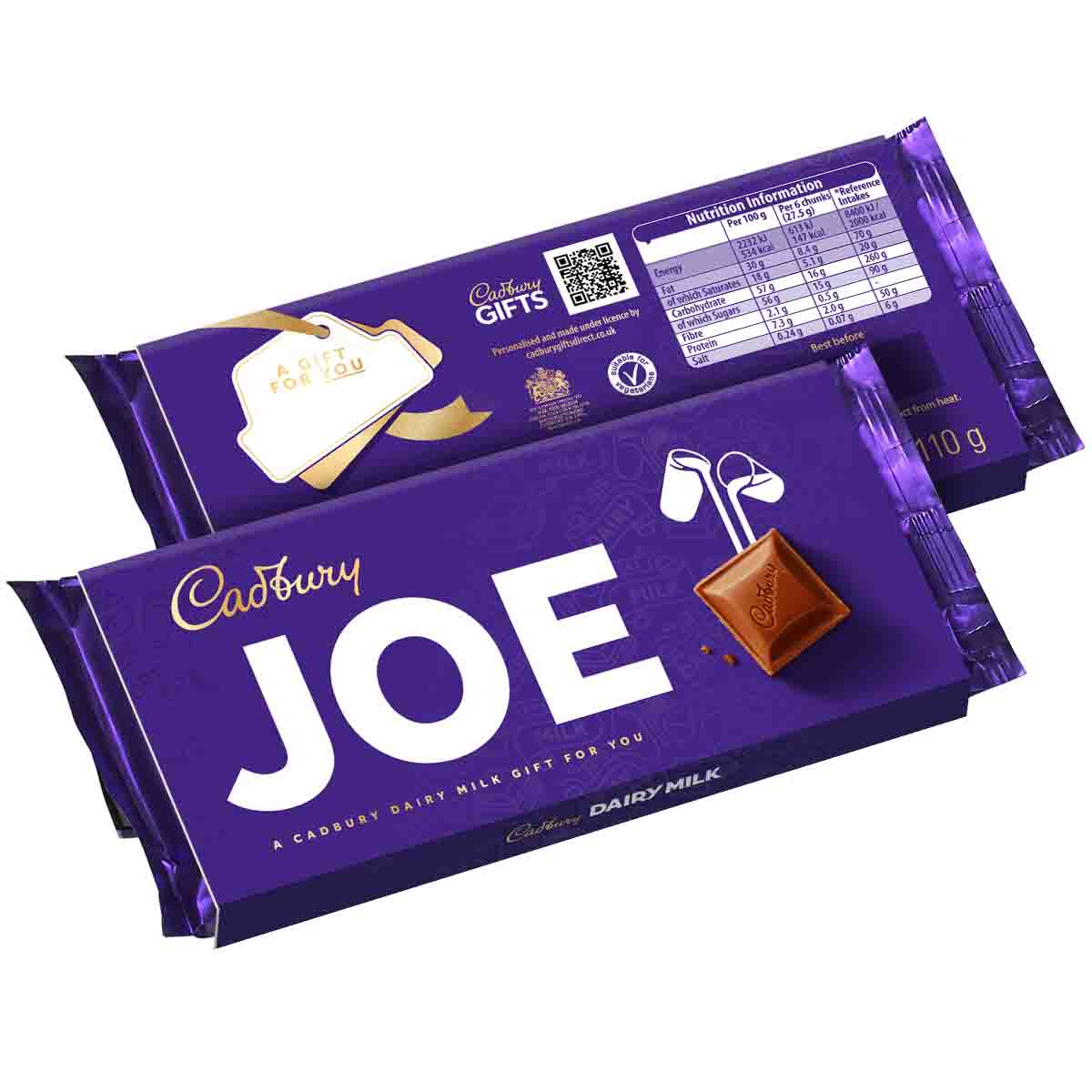 Cadbury Joe Dairy Milk Chocolate Bar with Sleeve 110g - Chocolate Gifts Heaven