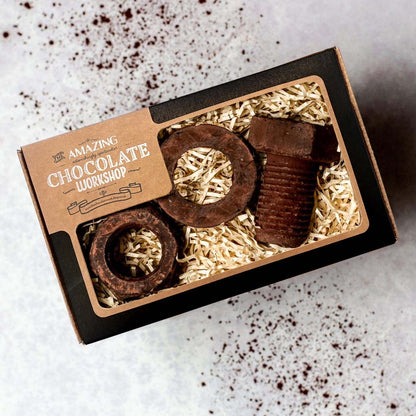 Large Working Chocolate Nut, Bolt & Washer Gift Box