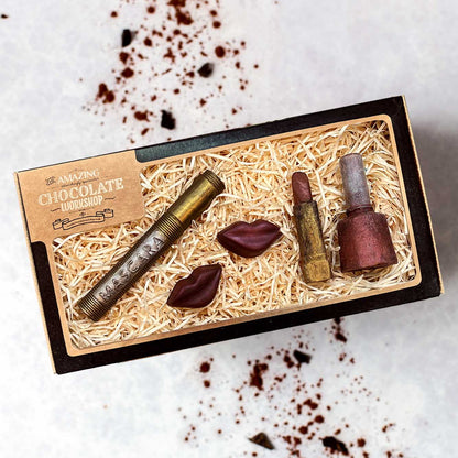 Luxury Chocolate Make-Up Gift Set – Lipstick, Nail Varnish, Mascara & Lips Gift Box