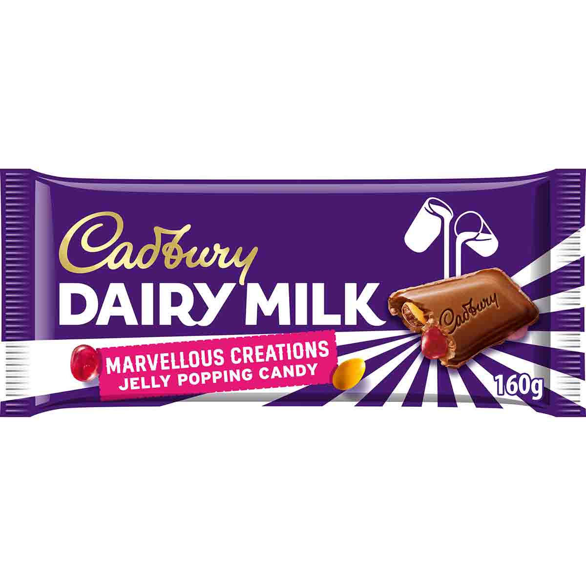 Dairy Milk Jelly Popping Candy Chocolate Bar 160g - Chocolate Gifts Heaven