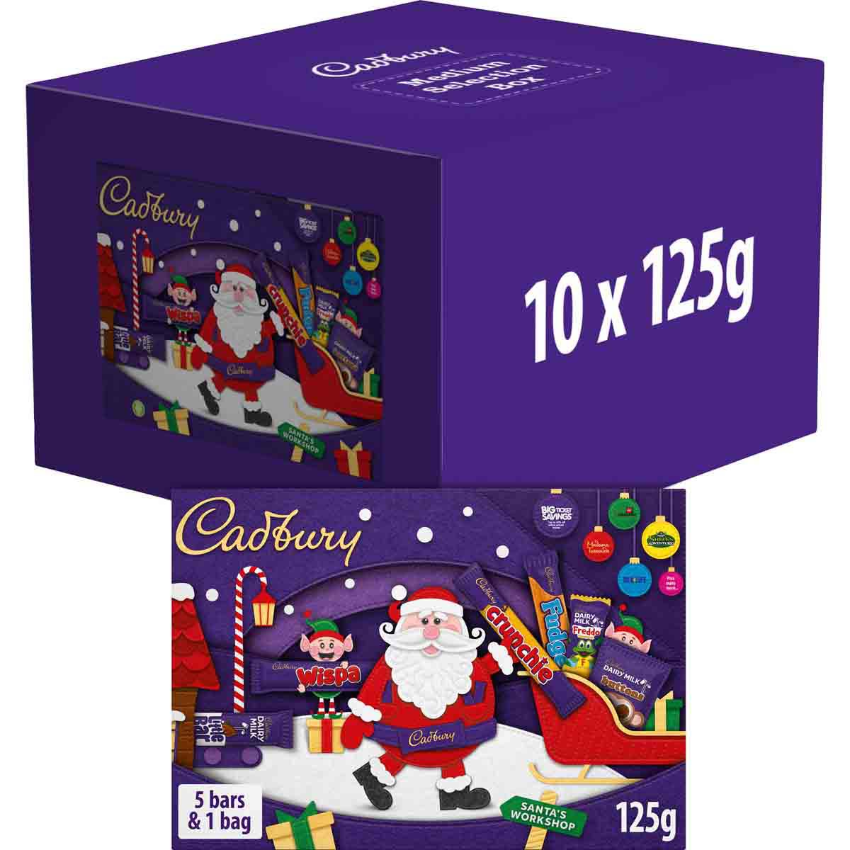 Cadbury Santa Chocolate Selection Box 125g (Box of 10)