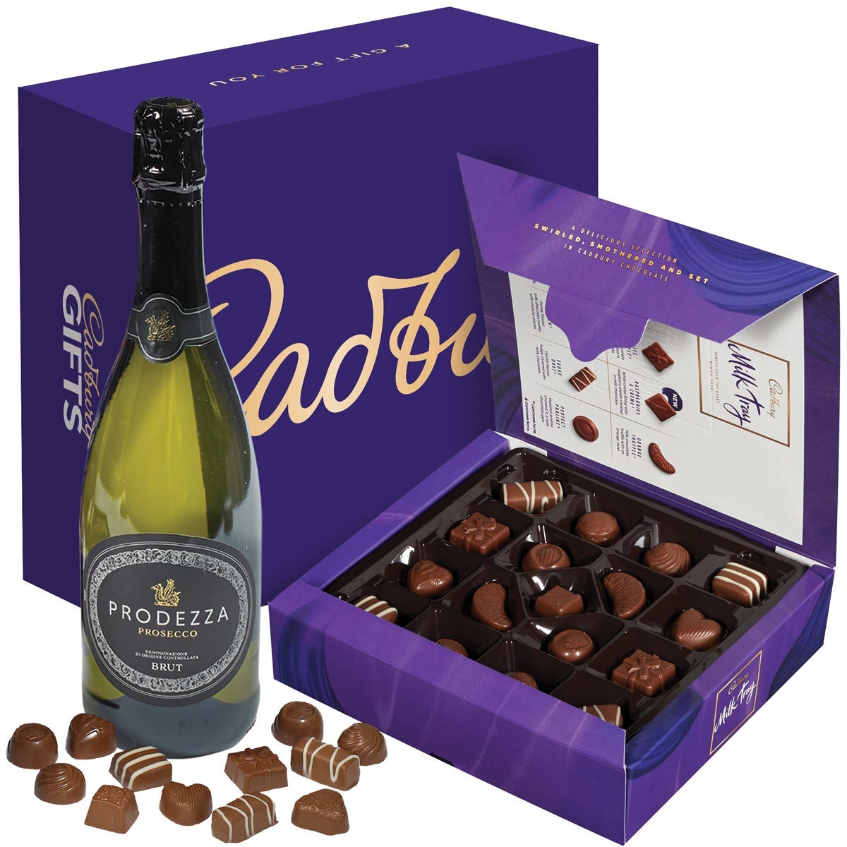 Cadbury Milk Tray & Prosecco Hamper - Chocolate Gifts Heaven