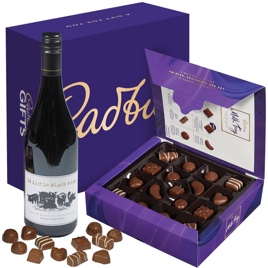 Milk Tray Box & Red Wine Hamper - Chocolate Gifts Heaven