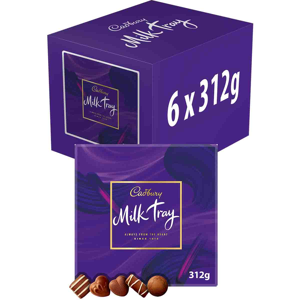 Cadbury Milk Tray Chocolate Box 312g (Box of 6)