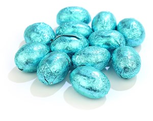 Blue mini Easter eggs - Bag of 100 (approx.) - Chocolate Gifts Heaven