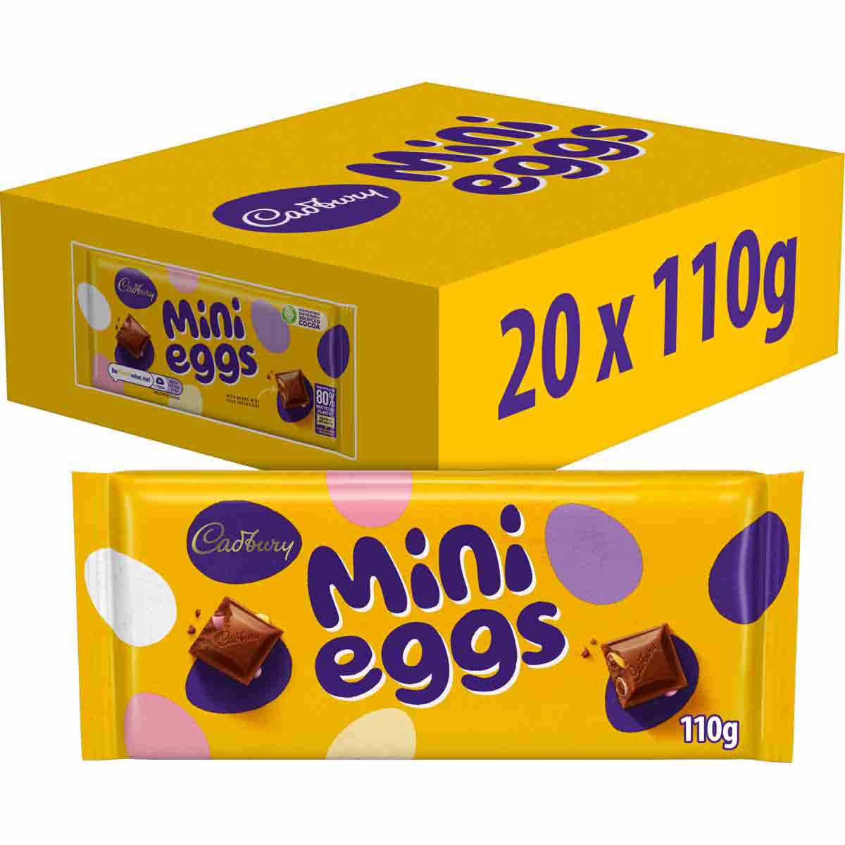 Cadbury Mini Eggs Chocolate Bar 110g (Box of 20)
