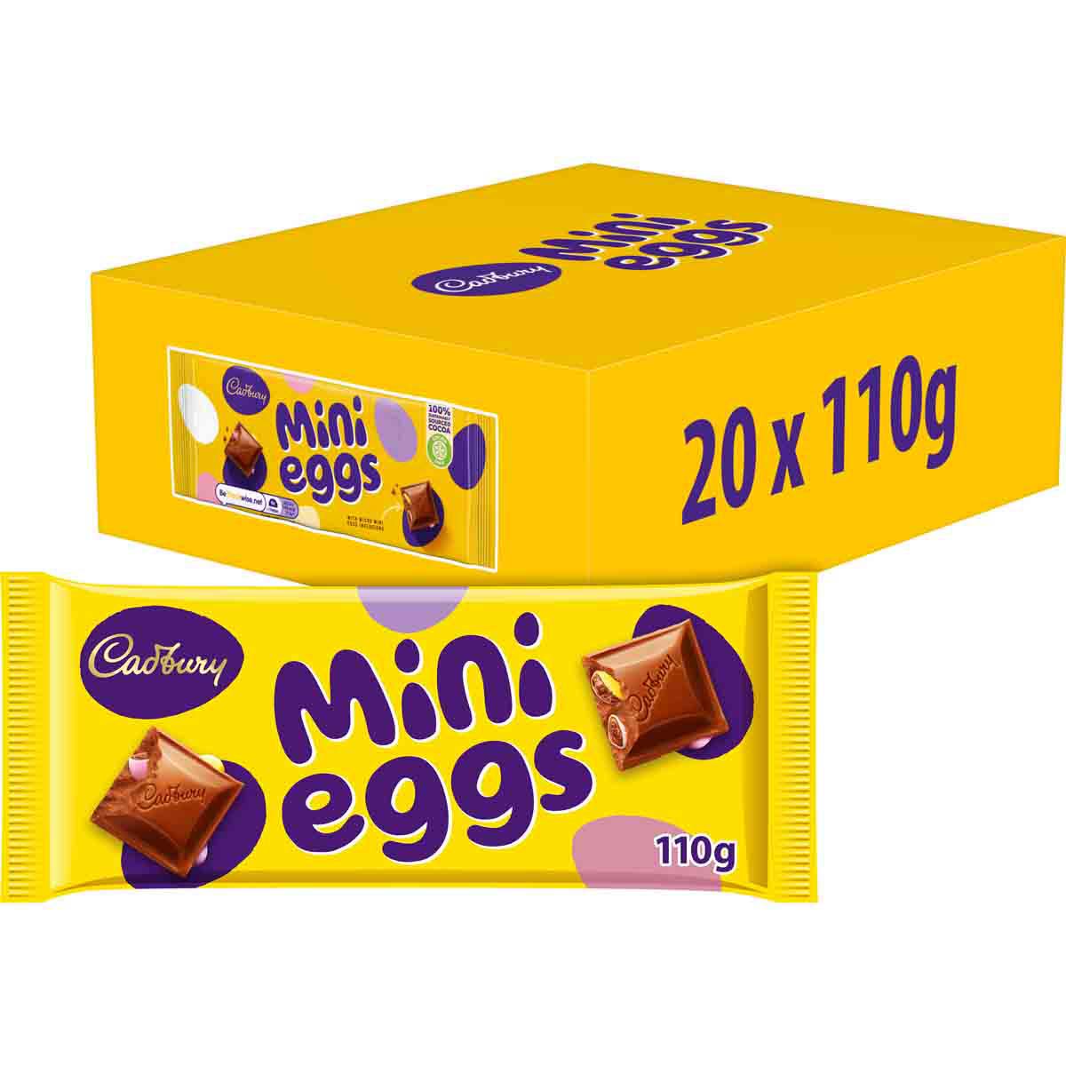 Cadbury Mini Eggs Chocolate Bar 110g (Box of 20) - Chocolate Gifts Heaven