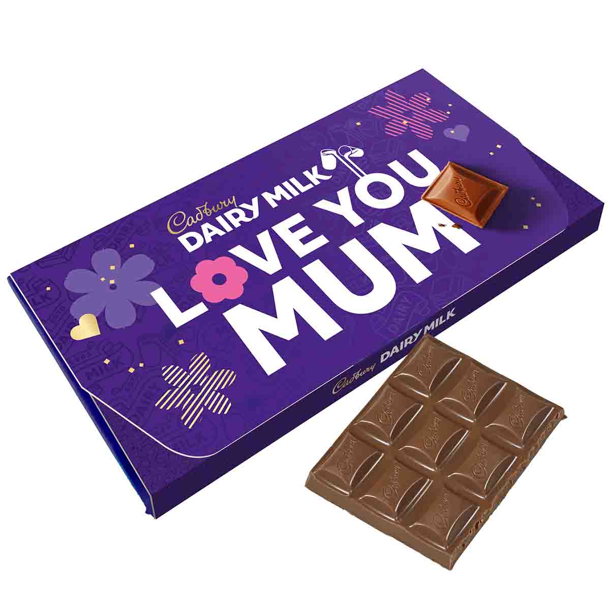 Cadbury Dairy Milk Love You Mum Chocolate Bar with Flower Gift...