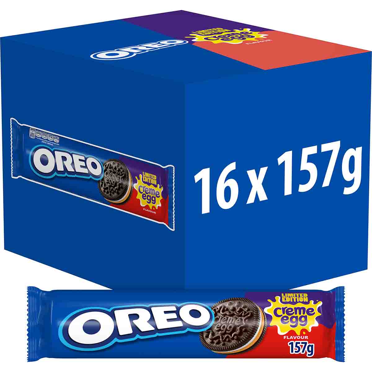 Limited Edition Creme Egg Oreo Biscuits 157g (Box of 16)