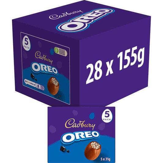 Cadbury Oreo Egg Filled Milk Chocolate Egg 155g 5 Pack (Box of 28)