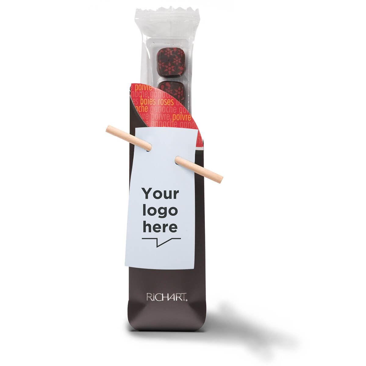 Customizable chocolate corporate gifts Gourmet personalized chocolate nibbles