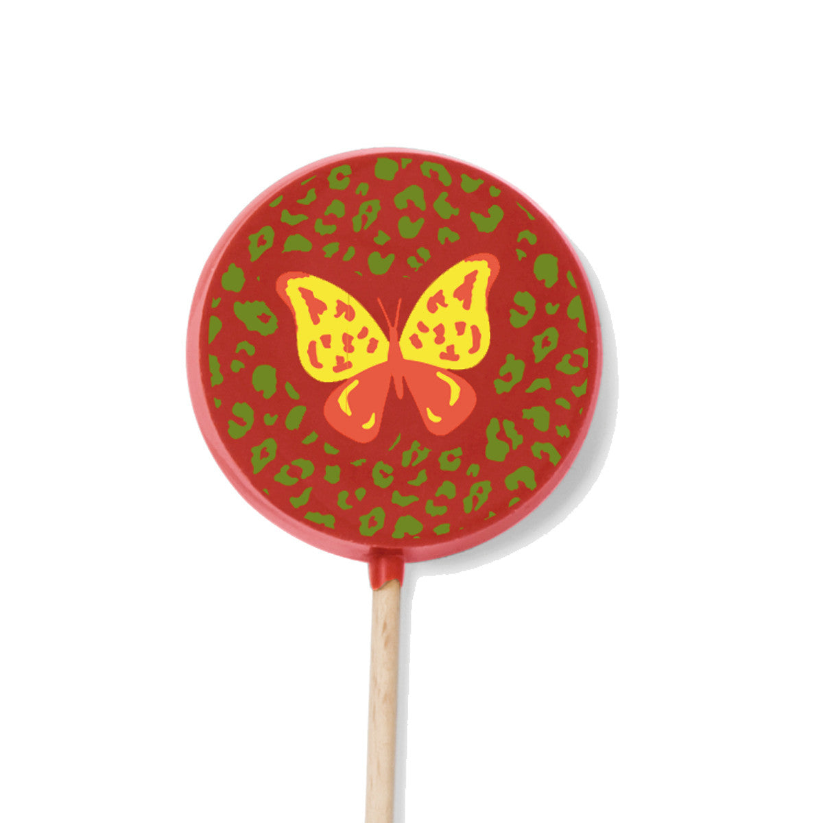 Easter chocolate, 1 raspberry chocolate lollipop. High-end gourmet chocolate.