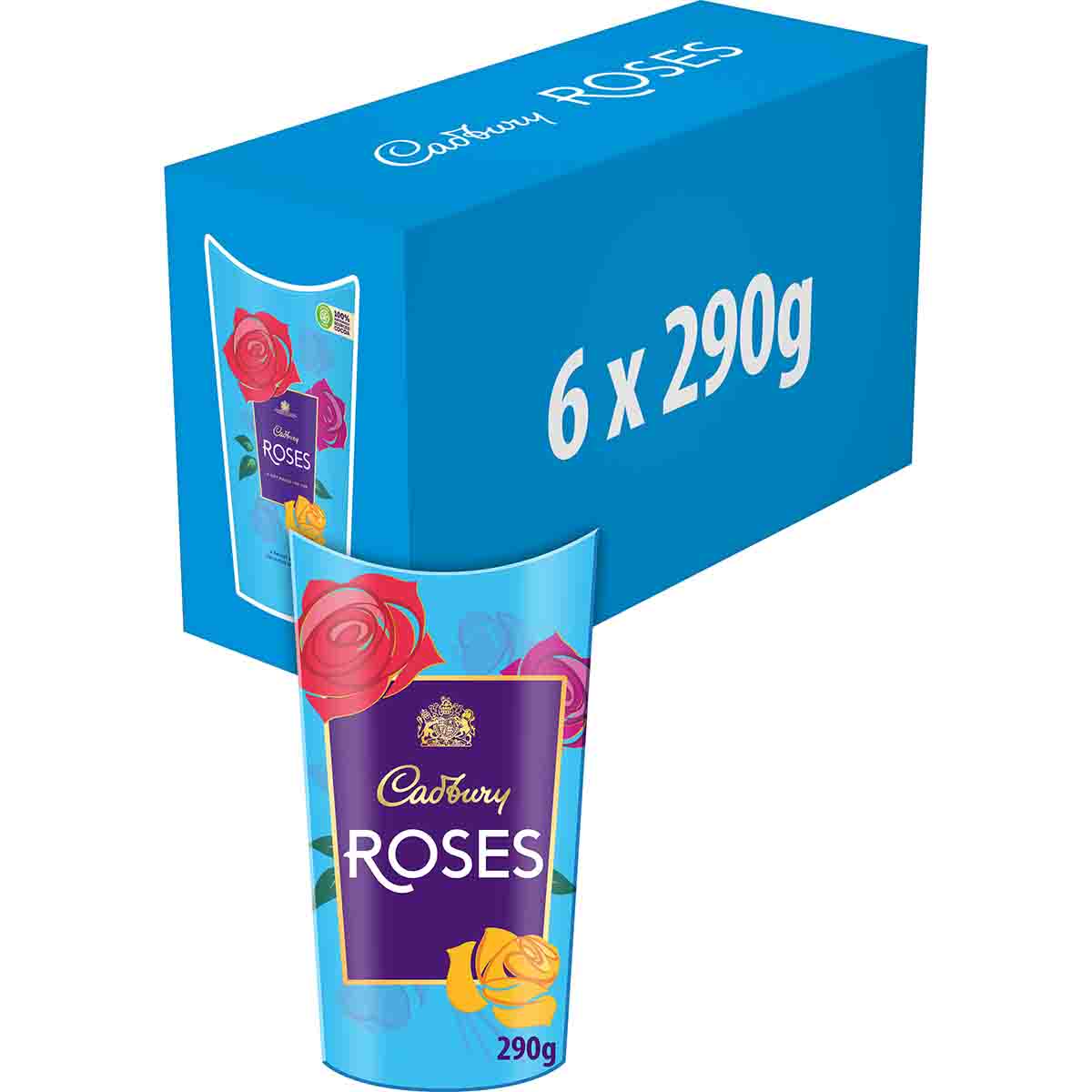 Cadbury Roses Chocolate Carton 290g (Box of 6) - Chocolate Gifts Heaven