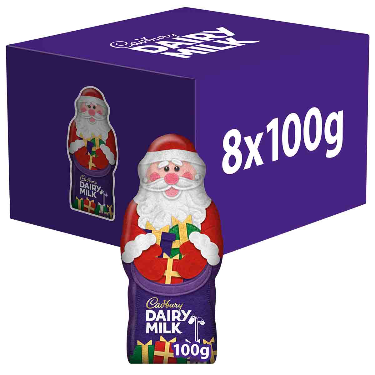 Cadbury Dairy Milk Hollow Chocolate Santa 100g (Box of 8)