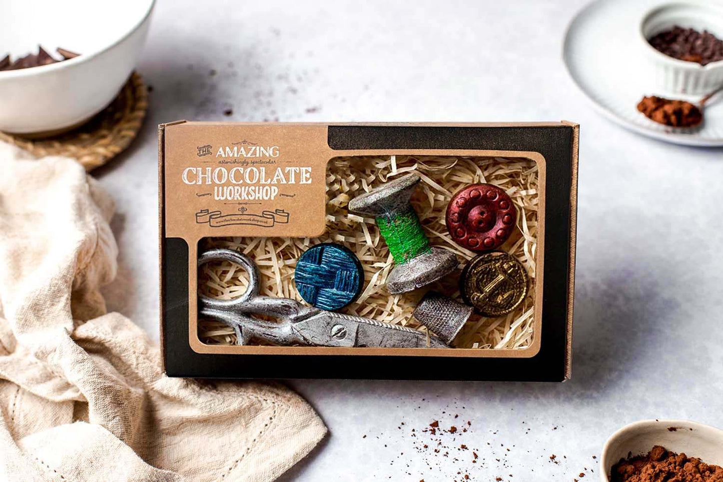 Handmade Chocolate Sewing Set Gift Box