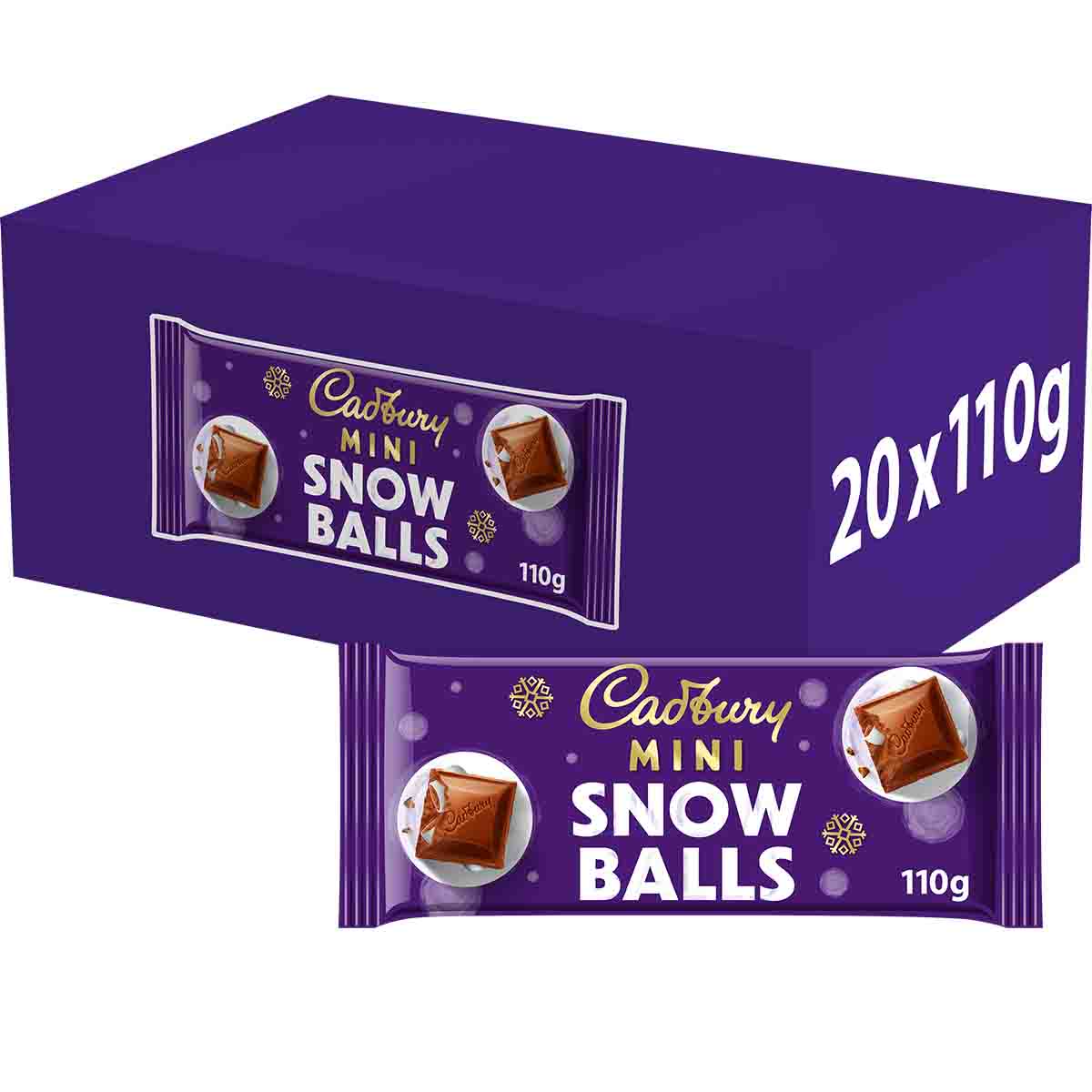 Cadbury Mini Snow Balls Bar 110g (Box of 20)