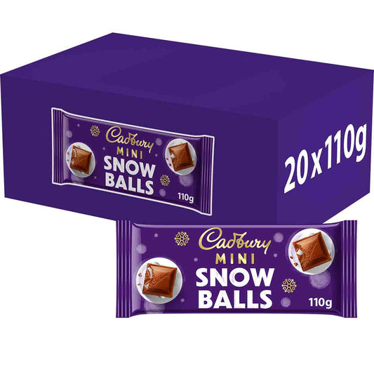 Cadbury Mini Snow Balls Bar 110g (Box of 20)