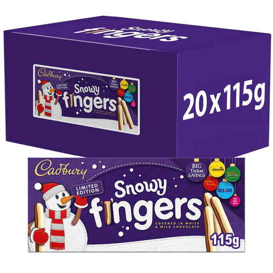 Cadbury Snowy Fingers Christmas Biscuits Box of 20
