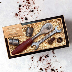 Handyman Chocolate Gift Set - Socket Spanner, 2x Chunky Sockets, Spanner and Nut & Bolt Set Box