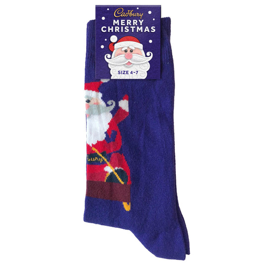 Cadbury Santa Christmas Socks- Med - Chocolate Gifts Heaven