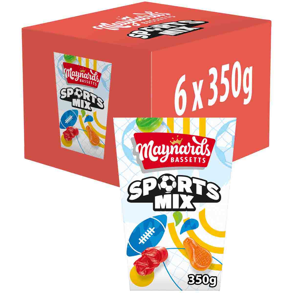 Maynards Bassetts Sports Mix Carton 350g Box of 6