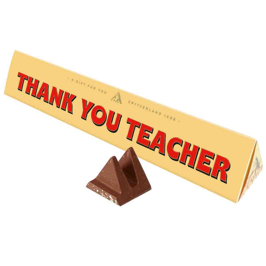 Toblerone Thank You Teacher Chocolate Bar with Sleeve - Chocolate Gifts Heaven