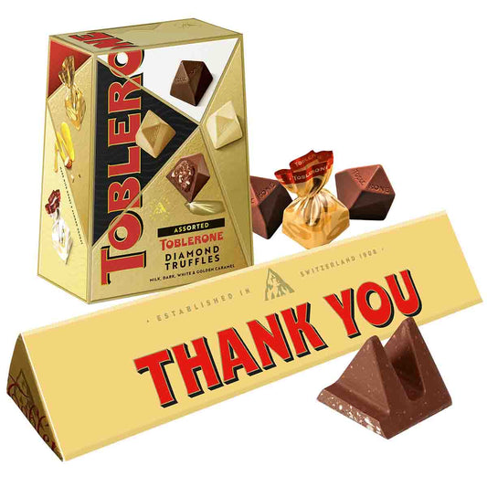 Thank You Toblerone Bar & Truffles Chocolate Bundle