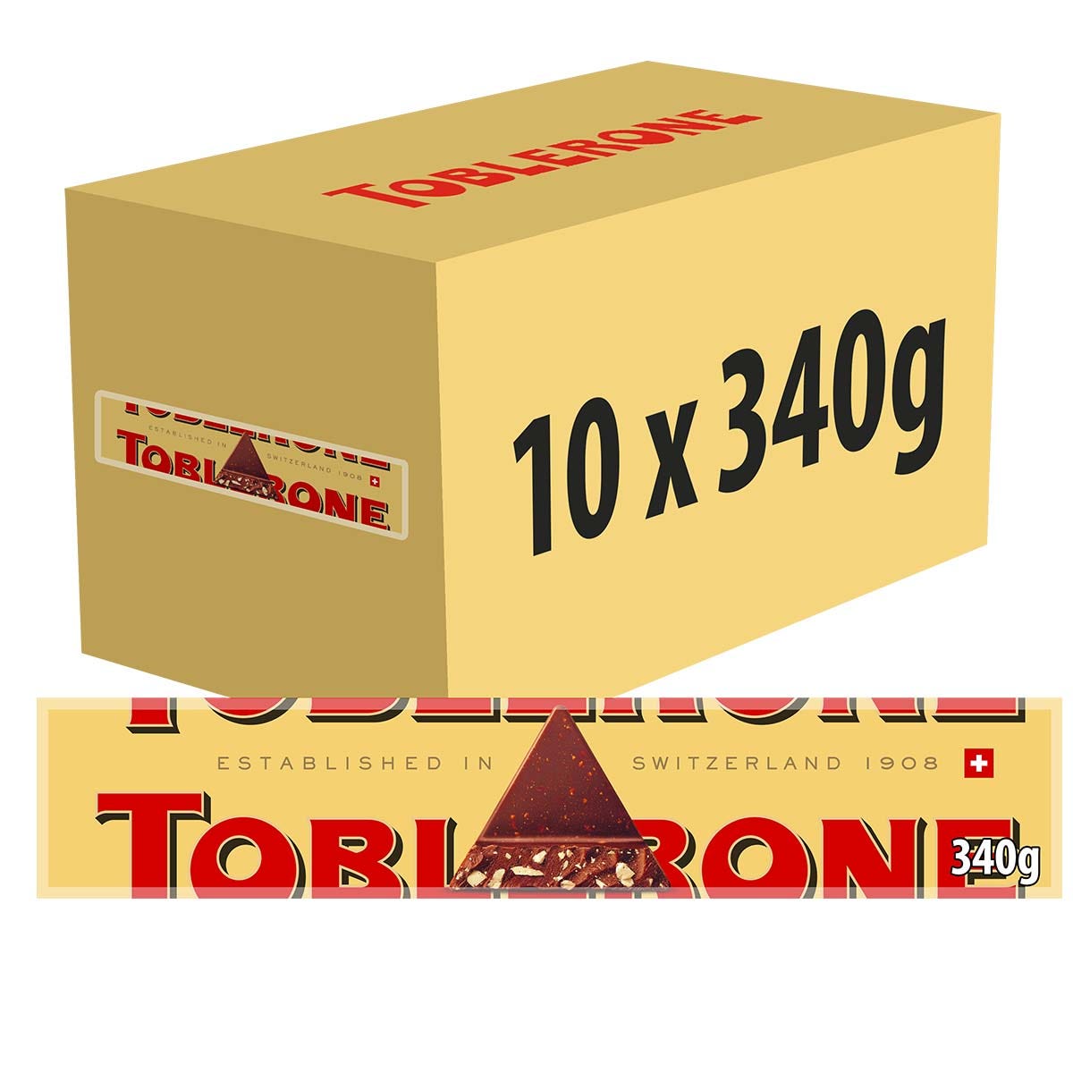 Toblerone Milk Chocolate Bar 340g (Box of 10)