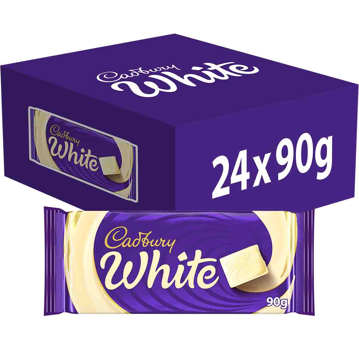 Cadbury White Chocolate Bar 90g (Box of 24)