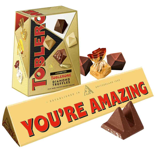 You're Amazing Toblerone Bar & Truffles Chocolate Bundle