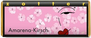Pink makeup palette with floral design and 'Amarena-Kirsch' branding