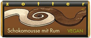 Vegan chocolate bar with rum flavor packaging